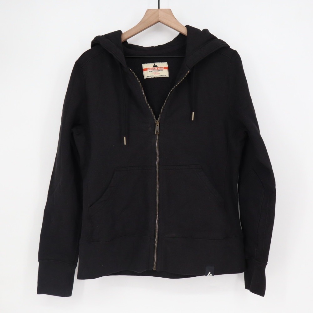 American Giant Black Full Zip Hoodie Sportswear Company Women Size L 100% Cotton - Picture 2 of 7